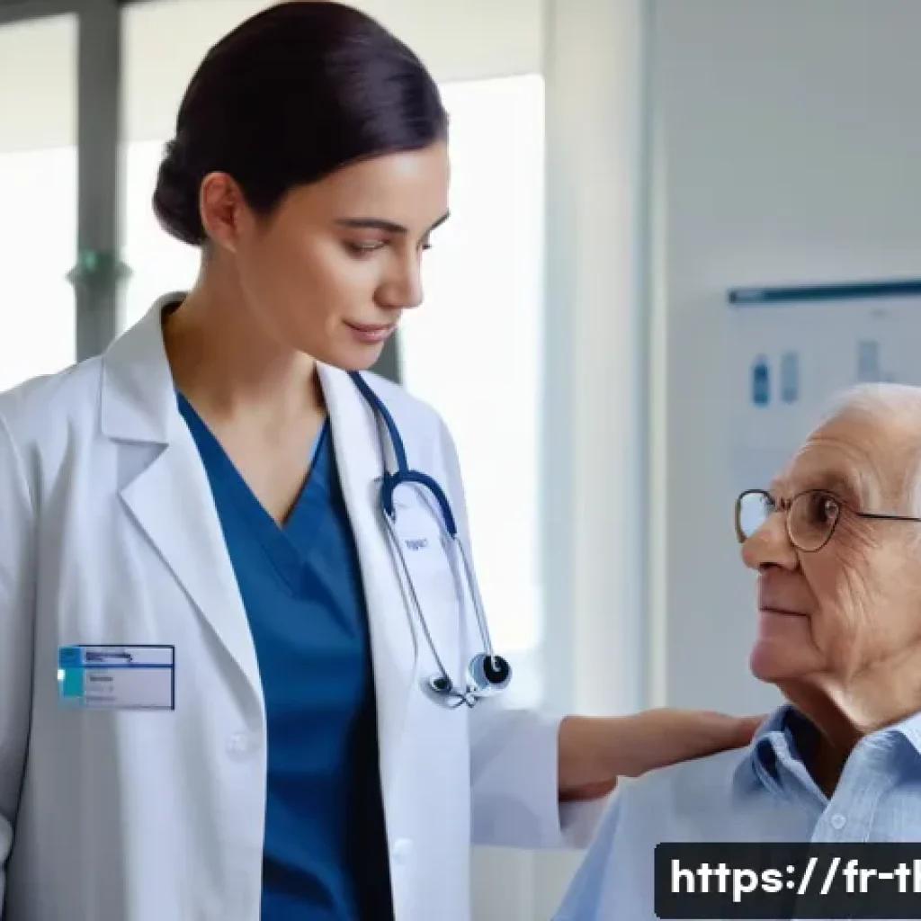 물리치료사 취업 후 첫 1년 - A professional physiotherapist in a modern French hospital setting, wearing a clean white medical co...